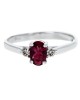 Pink Tourmaline and Diamond Accent Riong in White Gold